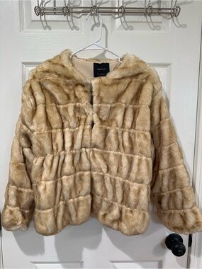 Zara Faux Fur Jacket Coat Medium